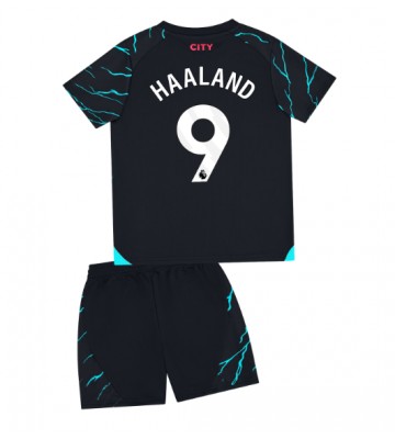 Maillot de foot Manchester City Erling Haaland #9 Troisième enfant 2023-24 Manches Courte (+ pantalon court)
